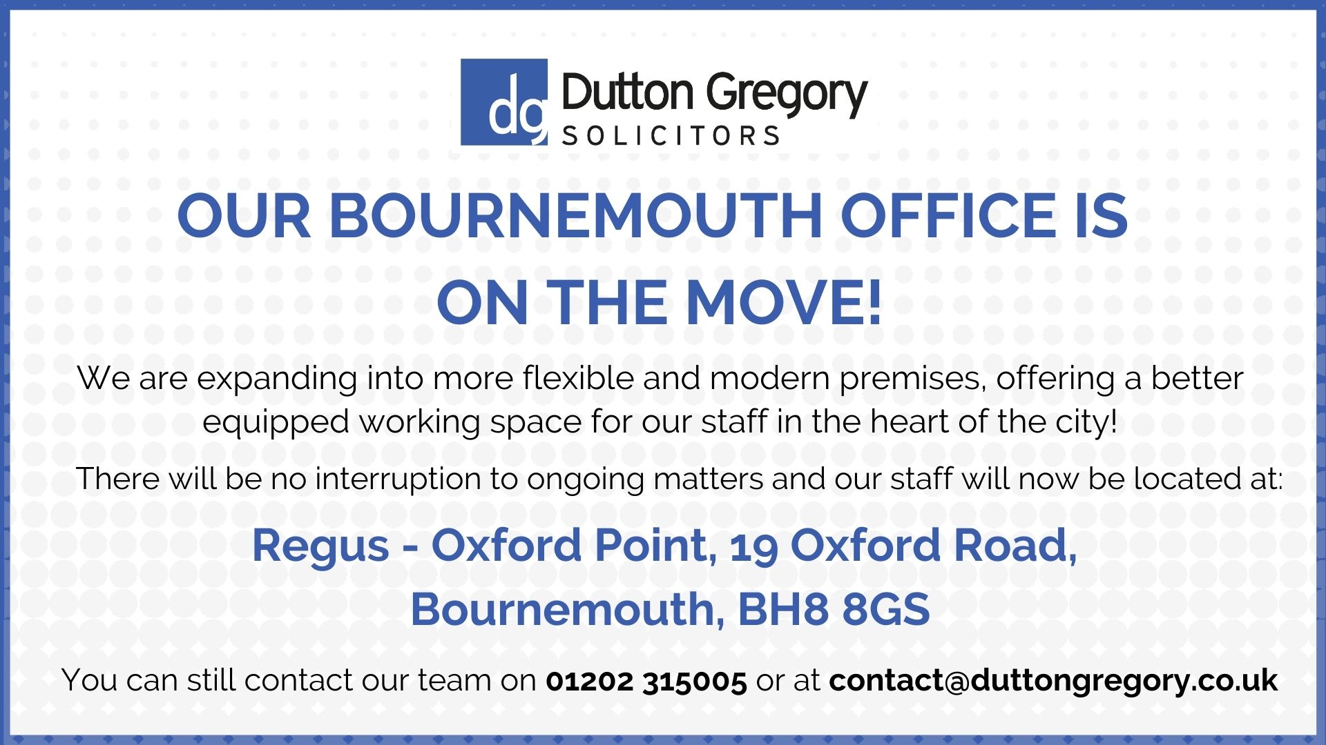Change of Scenery for Dutton Gregorys Bournemouth Team
