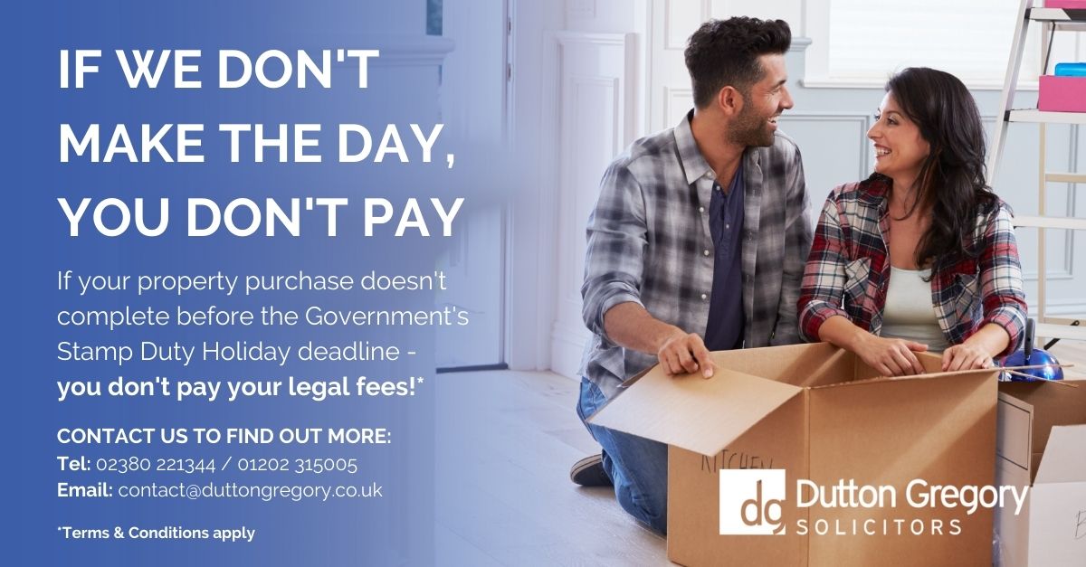 Stamp Duty Holiday: If we dont make the day, you dont pay!