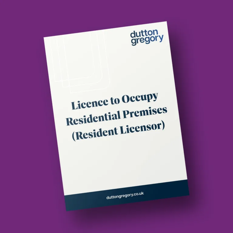 Licence to Occupy Residential Premises (Resident Licensor)